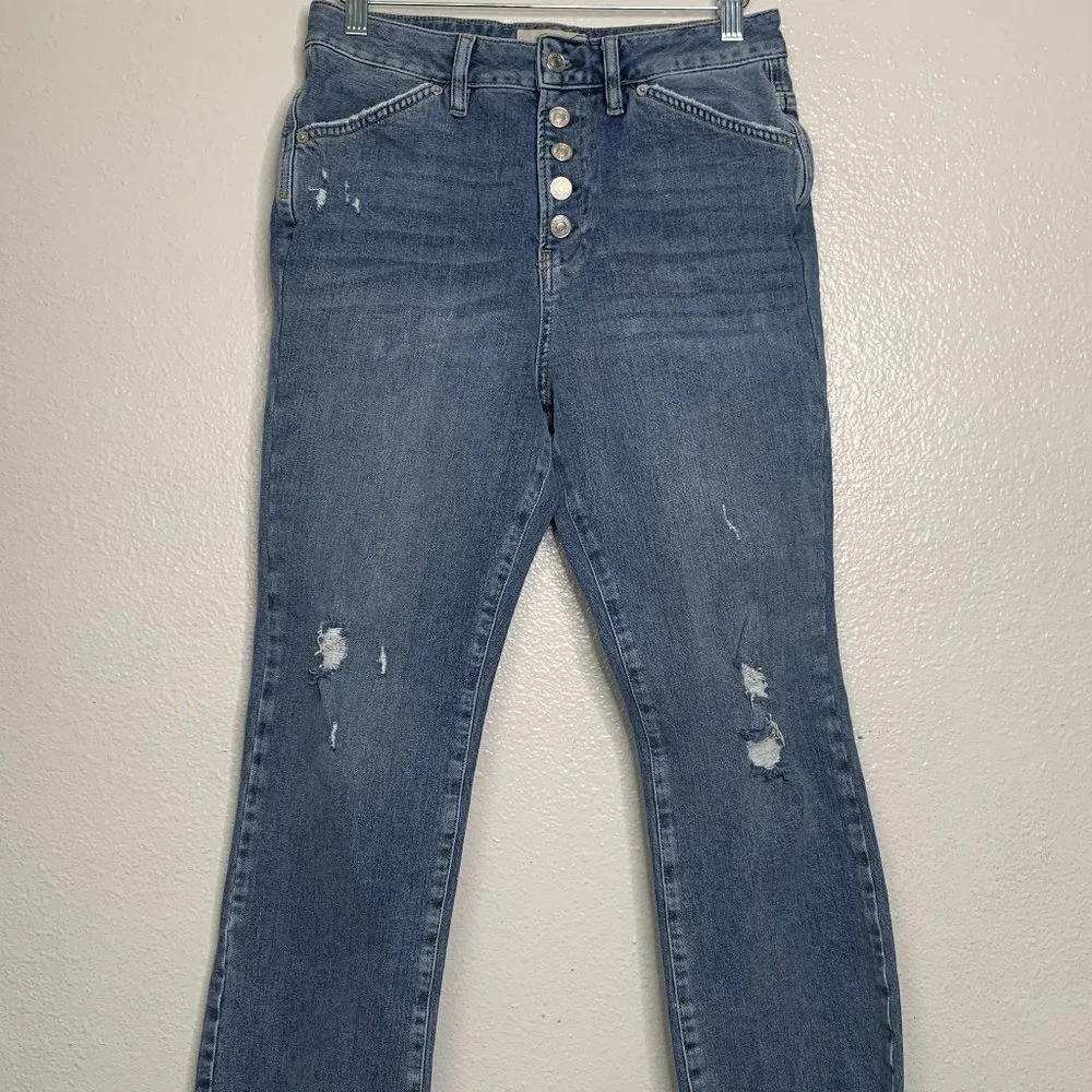 We the Free by‎ FREE PEOPLE The Dylan High-Rise Cropped Blue Jeans SIZE 29